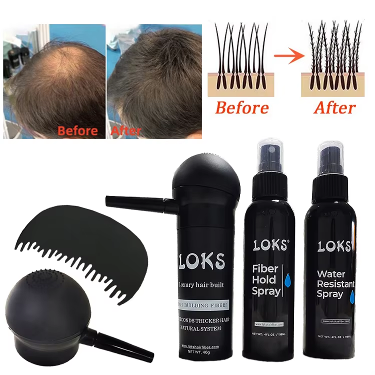 100% human hair for thinning men topic  applicator bottle Hair building fibe